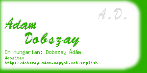 adam dobszay business card